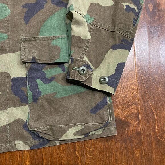 US Army Camouflage Ripstop Military Field Jacket Green Brown Men's Size Small - Picture 5 of 9